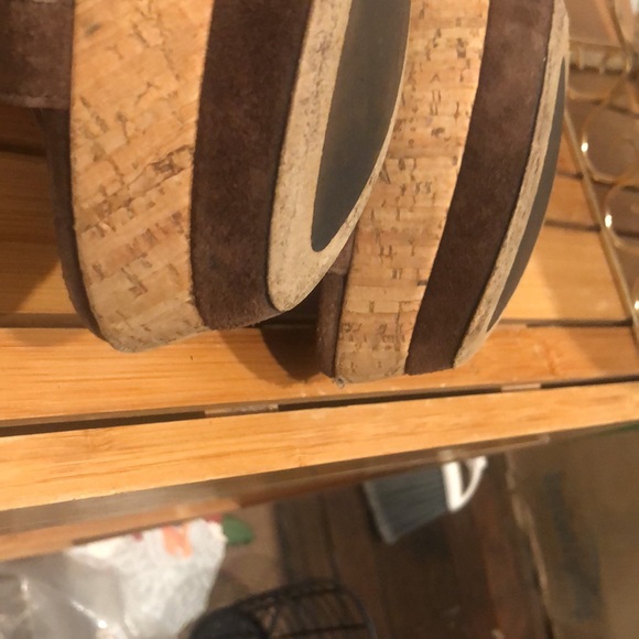 Prada Reverse wedge heel suede sandals SZ 9.5 - Picture 5 of 9